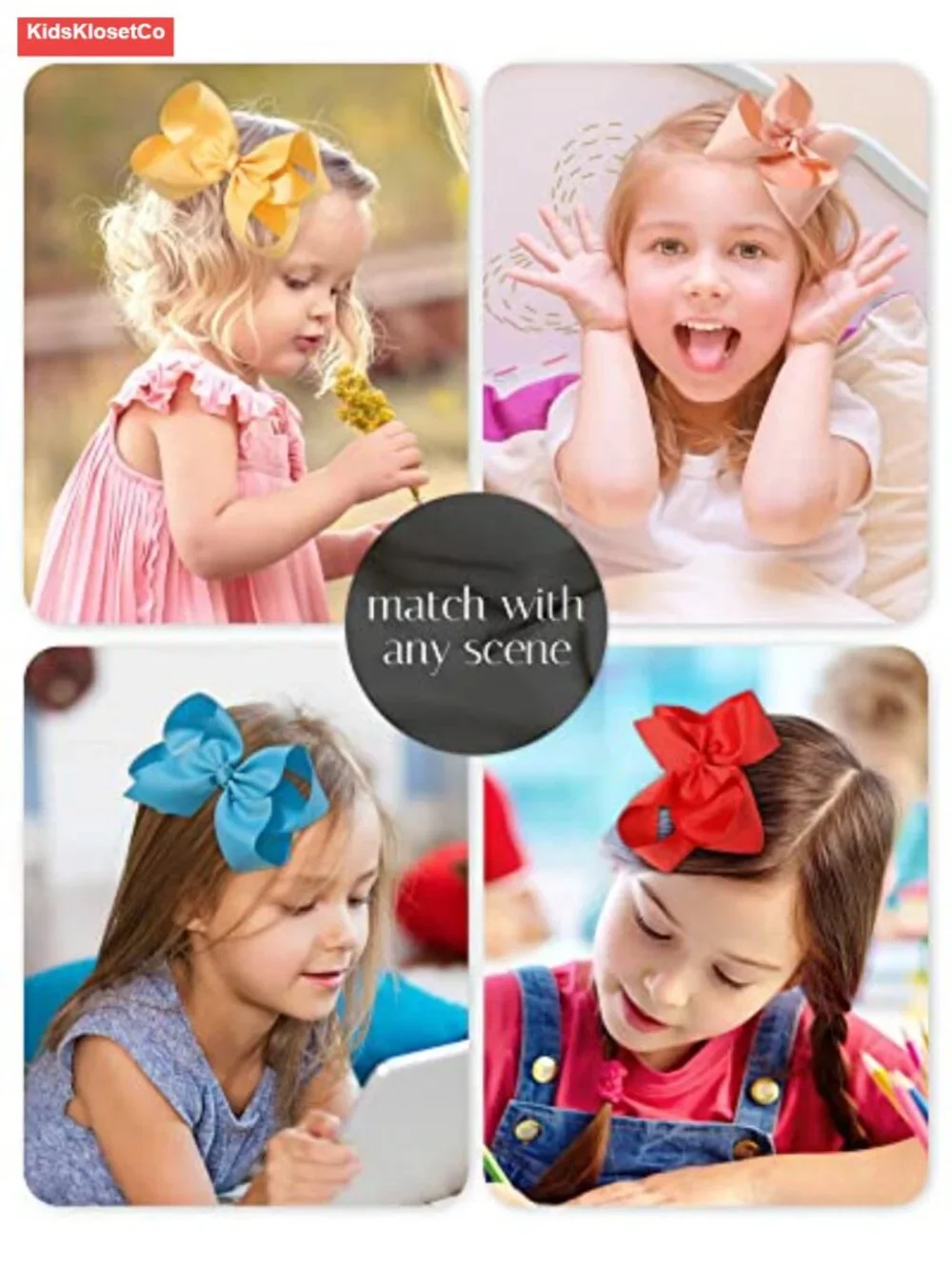 28 Huge Hair Bows with Alligator Clips for Girls Toddlers Teens